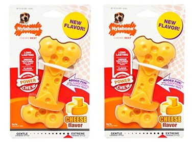 NylaboneS Nylabone 2 Pack of DuraChew Cheese Bones Medium For Dogs up to 35 Pound