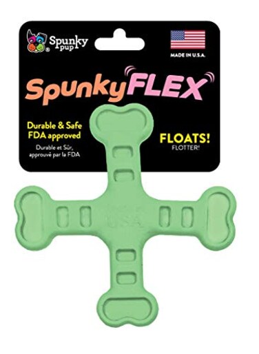 Spunky Pup Spunkyflex Dog Toy Floatable Flexible Durable Fetch Toy Cross Bone