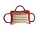 Tealover Dog Training Bite Pillow 3 Handles Jute Tug Toy for Young Dogs Puppy Interactive PlayingRed