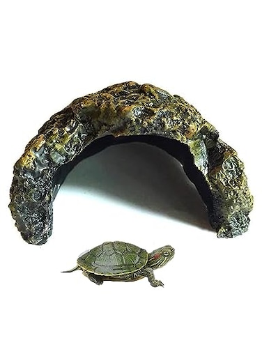 BIGWE Reptile Habitat Turtle HideoutWater Tank Decoration for Fish Reptiles AmphibiansFrogs SnakesLizardsShrimps Spiders and Small Animals
