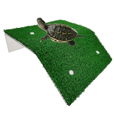 alfyng Large Turtle Resting Basking Platform Simulation Grass Turtle Ramp Lawn Tortoise Climbing Ladder Resting Terrace Turtle Tank Accessories Aquarium Floating Dcor for Reptile Frog Terrapin Amphibi