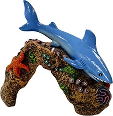 Blue Ribbon Exotic Environments Great White Shark Aquarium Ornament 512Inch by 412Inch by 4Inch