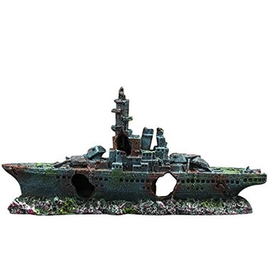 S-Lifeeling SLifeeling Fish Tank Decoration Moss Rockery Stone Plants Wood Ruins Landscaping Turtle Tank Decoration Fish Shrimp Shelter Shipwreck