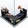CPLIKE Aquarium Underground Tunnel 5 DualEntrance Fish Tank Cave Aquarium Cave with Clear Viewing Window ABS Shrimp Hideout Substrate Buried Decor for Betta Loaches Corydoras Black