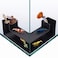 CPLIKE Aquarium Underground Tunnel 5 DualEntrance Fish Tank Cave Aquarium Cave with Clear Viewing Window ABS Shrimp Hideout Substrate Buried Decor for Betta Loaches Corydoras Black