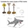 BEEMERIT Aquarium Shark Dcor Set Floating Great White Shark with Shark Warning Sign for Fish Tanks Decorative Accessories for Aquariums Shark Sighted