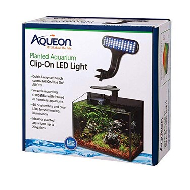 Aqueon ClipOn LED Aquarium Fish Tank Light for Planted Growing Plants for Up To 20 Gallon Aquariums