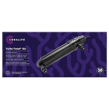 Coralife Aquarium Fish Tank Marine Salt Water TurboTwist UV Sterilizer 12X For up to 500 Gallons