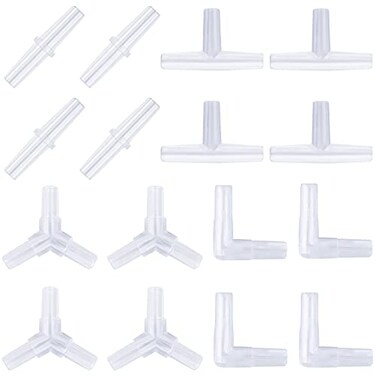 Pawfly Aquarium Airline Tubing Connectors Plastic Inline Valve Fish Tank Air Pump Connector 40Piece