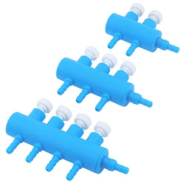 MY MIRONEY 234 Way Outlet Air Flow Distributor Blue Air Flow Control Valve Oxygen Splitter Air Pump Valve 48mm Pipe Tube Pump Distributor