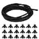 JIH 25 Feet Standard Airline Tubing Black with Suction Cups for AquariumsTerrariums