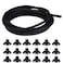 JIH 25 Feet Standard Airline Tubing Black with Suction Cups for AquariumsTerrariums