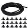 JIH 25 Feet Standard Airline Tubing Black with Suction Cups for AquariumsTerrariums