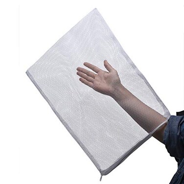 ALEGI Large Filter Media BagsAquarium Mesh Bags with Plastic ZipperWhite Net Bags for Bio Balls Ammonia Remover 178 by 135 4pcs