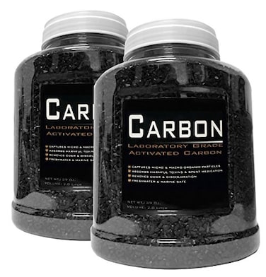 Encompass All 2 Pack 39 Ounce Total 78 oz Premium Laboratory Grade Super Activated Carbon with Free Media Bag Inside Each Jar AM Brand