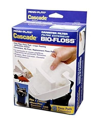 Penn-Plax PennPlax Cascade BioFloss Replacement Poly Fiber Floss Pads for Cascade 500 Canister Aquarium Filters 6 Pack White