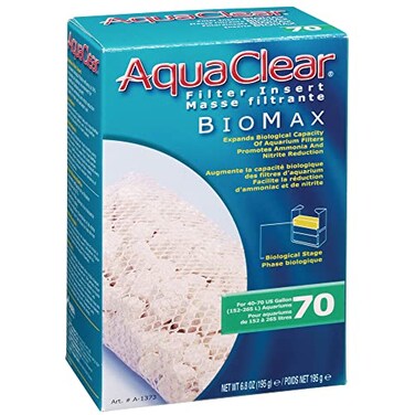 Fluval Aquaclear Fish A1373 70Gallon BiomaxWhiteLarge Breeds
