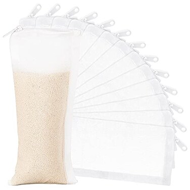 Geiserailie 15 Pcs Aquarium Filter Media Bags 150 Micrometer Fine Filter Bags Mesh Reusable with Zipper for Activated Carbon Resins 31 x 79 Inch