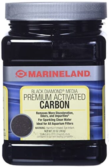 Marineland Black Diamond Premium Activated Carbon 10 Ounces Filter Media For aquariums Blacks Grays