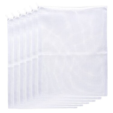 JIHAQUA Aquarium Filter Bags Large Reusable Fish Tank Filter Media Mesh Bags with Plastic Zipper 14 x 18 inch 6 Pack