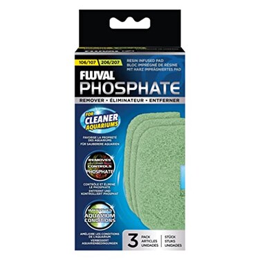Fluval 107207 Phosphate Remover Pad Replacement Aquarium Canister Filter Media 3Pack