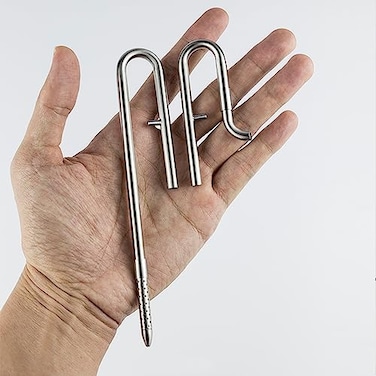 LANDEN 304 Stainless Steel Lily Pipes with Clamps for Rimless Glass Aquarium Inflow and Outflow Set Pipe Diameter 6mm
