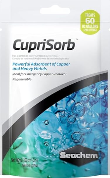 Seachem 2 Pack of Cuprisorb 21 Ounces Each Aquarium Water Treatment for Copper and Heavy Metal Remover