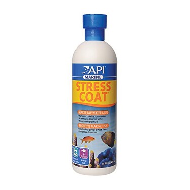 API MARINE STRESS COAT Saltwater Aquarium Water Conditioner 16Ounce Bottle