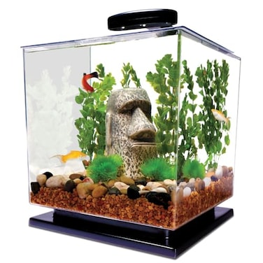 Tetra 3 Gallon Fish Tank Aquarium Starter Kit with Pedestal Base LED Light and Filter For small tropical fish guppies goldfish or betta