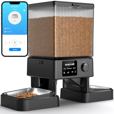 oneisall Automatic Cat Feeder with 5G WiFi Automatic Cat Food Dispenser for 2 Cats Small Pets 20 Cups5L Timed Dry Food Dispenser with App Control