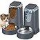 HWONMTE Automatic Cat Feeder and Water Dispenser with Stainless Steel Bowl Dog Gravity Food Feeder and Waterer for Small Medium Pets Puppy Kitten 1 Gallon x 2