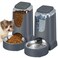 HWONMTE Automatic Cat Feeder and Water Dispenser with Stainless Steel Bowl Dog Gravity Food Feeder and Waterer for Small Medium Pets Puppy Kitten 1 Gallon x 2