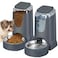 HWONMTE Automatic Cat Feeder and Water Dispenser with Stainless Steel Bowl Dog Gravity Food Feeder and Waterer for Small Medium Pets Puppy Kitten 1 Gallon x 2