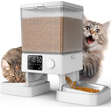 oneisall Automatic Cat Feeder for 2 Cats 20 Cups5L Automatic Cat Food Dispenser for Small Pets Indoor Timed Cat Feeder for Dry FoodWhite