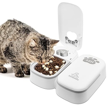 Madatop Automatic Wet Food Cat Feeder 148 Hours Smart Timer Pet Feeder with LED Display for 2 Cats Dry or SemiMoist Pet Food Dispenser for Kitten and Puppy