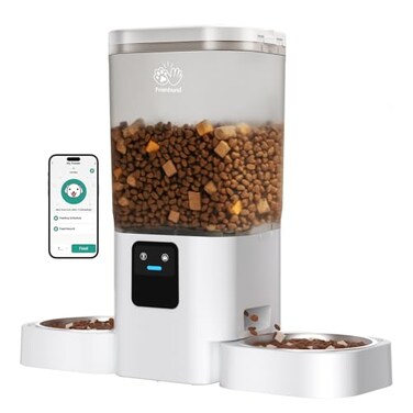 Frienhund Automatic Cat Feeders 2 Cat with Slow Feed 7L Dual Automatic Dog Feeder with 5G WiFi Double Auto cat Food Dispenser for Multiple Pets Detachable for Easy Clean 29 Cup ACF190WB