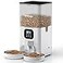 Voluas Automatic Cat Feeder for Two Cats Double Pet Feeder with 2 Stainless Steel Bowls6L Timed Cat Feeders with Memory Function