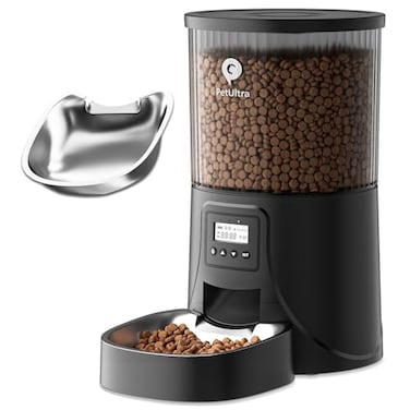 PETULTRA Automatic Cat Feeder 4L Timed Cats Food Dispenser Programmable 16 Meal for Cat and Small Medium Dog Auto Pet Feeder Easy to Set Up Dual Power Supply with Desiccant Bag Detachable Washable