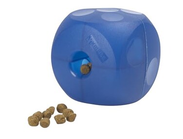 Kruuse Buster Soft Cube Mini Blue Quiet Interactive Treat Dispensing Toy for Small Dogs Durable Mentally Stimulating Puzzle Feeder for Slow Eating Enrichment