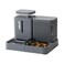ZOMISIA Gravity Cat Feeder and Water Dispenser 2 in 1 Automatic Cat Feeder with 180 Degree Rotatable 2 Pack Large Capacity Self Feeding for Small Medium Dog Puppy Kitten Grey 08 Gallon x 2