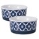 Bone Dry Lattice Collection Pet Bowl Canister Small Set 425x2 Nautical Blue 2 Count