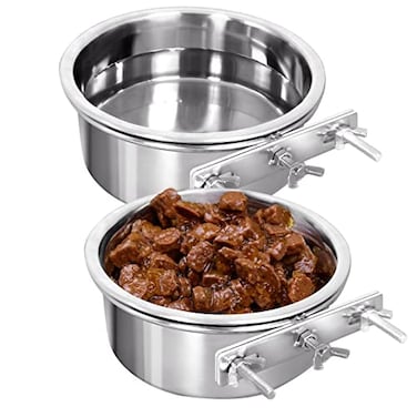 Harhana Kennel Water Bowl 2 Packs No Spill Hanging Cage Crate Bowl for Cat Small Dog Feeder 2 Cups 1 Pint