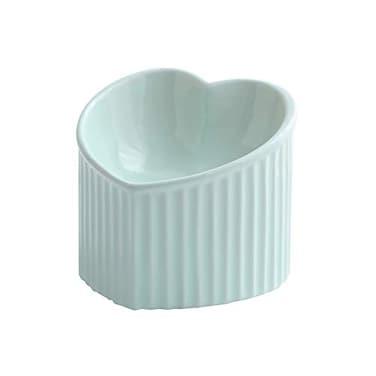 HCHLQLZ Green Ceramic Raised Cat Bowls Tilted Elevated Food or Water Bowls Stress Free Backflow Prevention Dishwasher and Microwave Safe Lead Cadmium Free