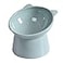 NABOKIO Tilted Cat Food Bowl Whisker Friendly Anti Vomiting Slanted Cat Bowl Blue