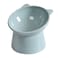 NABOKIO Tilted Cat Food Bowl Whisker Friendly Anti Vomiting Slanted Cat Bowl Blue