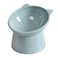 NABOKIO Tilted Cat Food Bowl Whisker Friendly Anti Vomiting Slanted Cat Bowl Blue