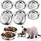Rtteri 10 Pcs Stainless Steel Cat Bowls 63 Inches Friendly Shallow Cat Food Bowls Replacement Fatigue Relief for Elevated Stand Metal Dishes Basic for Dishwasher Safe