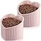 Mumufy 2 Pcs Ceramic Elevated Cat Bowls Tilted Elevated Raised Pet Bowls Anti Vomit Cat Dish for Indoor Stress Free Water Dish Feeder for Puppies Heart ShapedPink