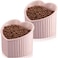 Mumufy 2 Pcs Ceramic Elevated Cat Bowls Tilted Elevated Raised Pet Bowls Anti Vomit Cat Dish for Indoor Stress Free Water Dish Feeder for Puppies Heart ShapedPink