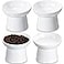Tanlade 4 Pcs Ceramic Raised Cat Bowls Elevated Tilted Cat Bowl for Food Water Stress Free Backflow Prevention Dishwasher Microwave Safe Feeder Dish for Indoor Kitten Small DogsWhite